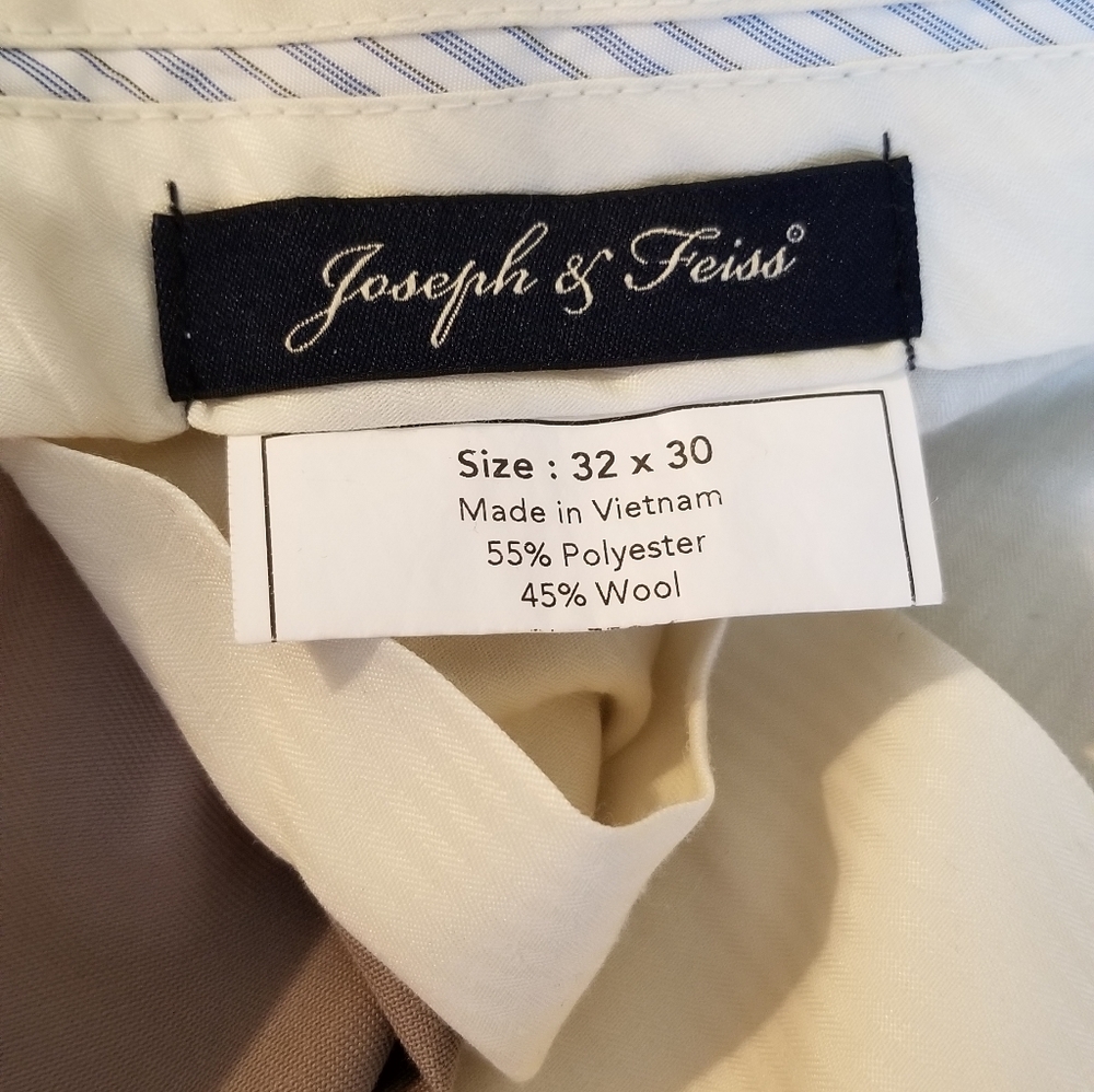 Suite jacket and dress pants.